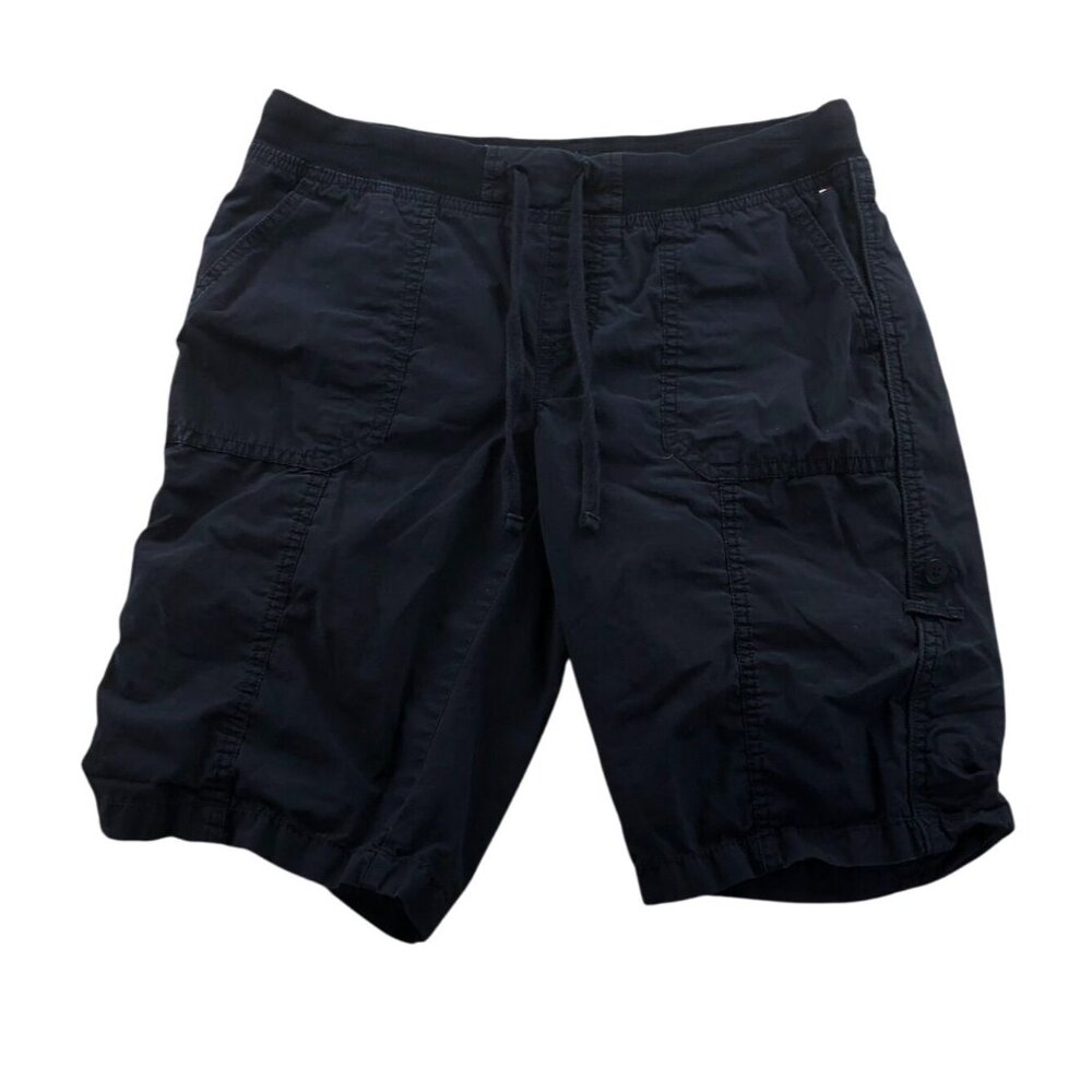 Tommy Hilfiger Mens Cargo Shorts XS Black Pull On Drawstring Casual Outdoors